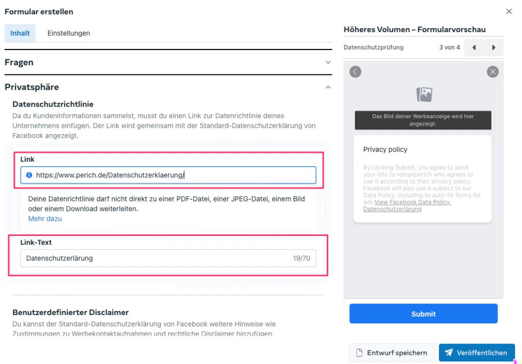 005-Meta-Instanform-Datenschutzrichtlinien